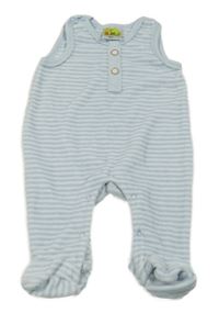 Bílo-modré pruhované sametové dupačky