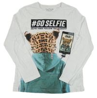 Bílé triko s leopardem C&A