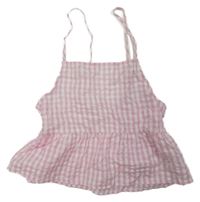 Ružovo-biely kockovaný crop top H&M