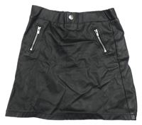 Čierna koženková sukňa so zipy H&M