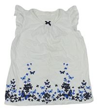 Biele tričko s motýly