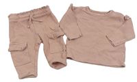 2set - Růžová vzorovaná mikina + cargo tepláky F&F
