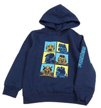 Tmavomodrá mikina s kapucí - Transformers 