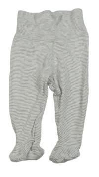 Šedo-bílé pruhované polodupky H&M