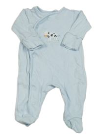 Svetlomodrý bavlnený overal s kravičkou