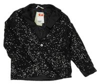 Nové - Čierne flitrové slávnostné sako H&M
