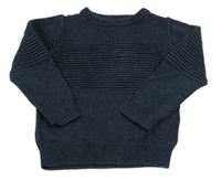 Tmavomodrý melírovaný sveter so žebrováním Next