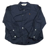 Tmavomodro-biela bodkovaná á košeľa H&M