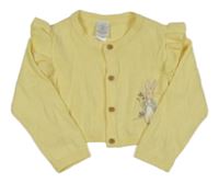 Žltý prepínaci crop sveter s králikom