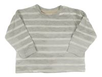 Bílo-světlešedé pruhované triko Alana 