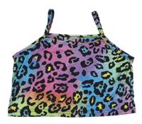 Čierno-farebný crop top s leopardím vzorom Shein