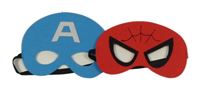 Kostým - 2x maska - červeno-černá - Spiderman + Světlemodrá - Kapitán Amerika 