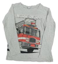 Šedé triko s hasiči Dopodopo