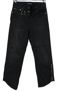 Dámské černé crop rifle Zara vel. 34