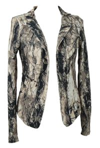 Dámsky béžovo-čierny vzorovaný sakový cardigán Shein