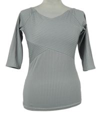 Dámské šedé žebrované triko Edge 