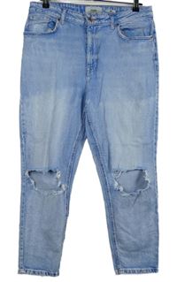 Dámské světlemodré mom rifle s dírami New Look 