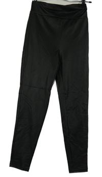 Dámske čierne potiahnuté é legíny Shein