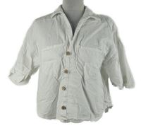 Dámska biela ľanová crop blúzka Zara