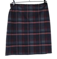 Dámska tmavomodro-ružová kockovaná sukňa M&S