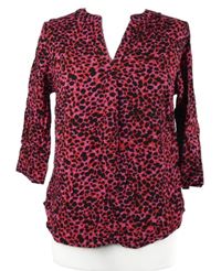 Dámská černo-růžovo-červená vzorovaná halenka Papaya 