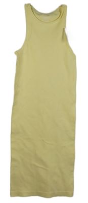 Dámské žluté žebrované elastické šaty Primark 