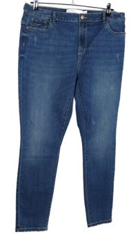 Dámské modré skinny rifle s prošoupáním Vero Moda 