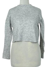 Dámsky sivý melírovaný crop sveter New Look