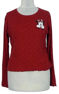 Dámske červené bodkované tričko s Minnie Disney + George