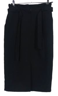 Dámska čierna púzdrová midi sukňa s opaskom New Look