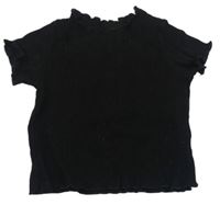 Čierne rebrované tričko