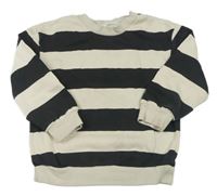 Čierno-béžová pruhovaná mikina H&M