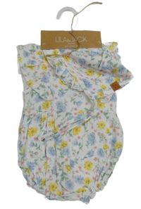 2set- bílé květinové body+ čepec Lila&Jack