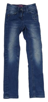 Modré skinny rifle se srdíčky S. Oliver