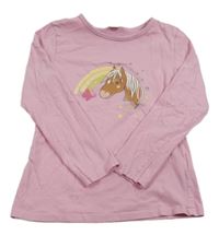 Světlereůžové tričko s koníkem kids