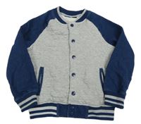 Sivo-tmavomodrá prešívaná baseballová mikina Pepperts