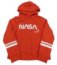 Červená mikina s nápisom a kapucňou H&M