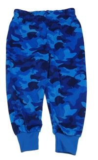 Modré army plyšové kalhoty Primark