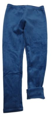 Modré rebrované zamatové legíny Sinsay