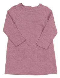 Růžové melírované teplákové šaty Topolino