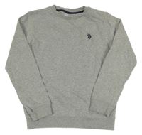 Svetlosivá mikina s výšivkou U.S.Polo Assn