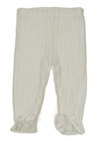 Biele rebrované úpletové nohavice Shein