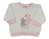 Bielo-ružová károvaná mikina s obrázkom ERgee