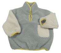 Světlešedo-bílá huňatá podšitá mikina Zara