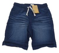 Nové - tmavomodré teplákové rifľové kraťasy F&F