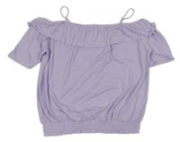 Failové crop triko s volánkem H&M