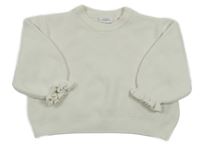 Smotanový rebrovaný sveter Zara