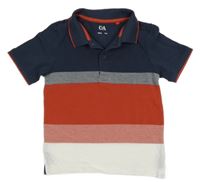 Tmavomodr-čereveno-bílé polo tričko C&A