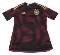 Černo-vínové vzorované fotbalové tričko DEUTSCHER FUSSBALL BUND Adidas