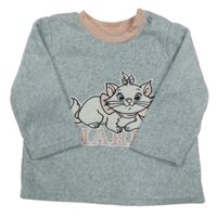 Sivá zamatová mikina s mačkou Primark